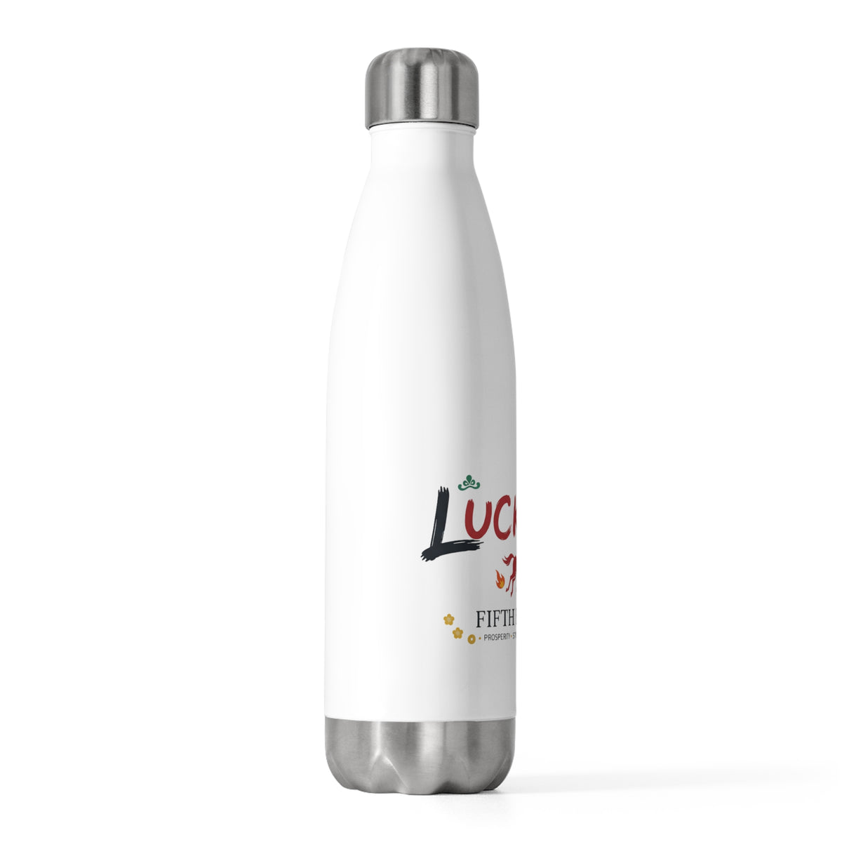 Lucky He Fire Horse 2026 | 20oz Insulated Tumbler Bottle, Stainless Steel | Lunar New Year Gift for Family & Teachers | Red Gold