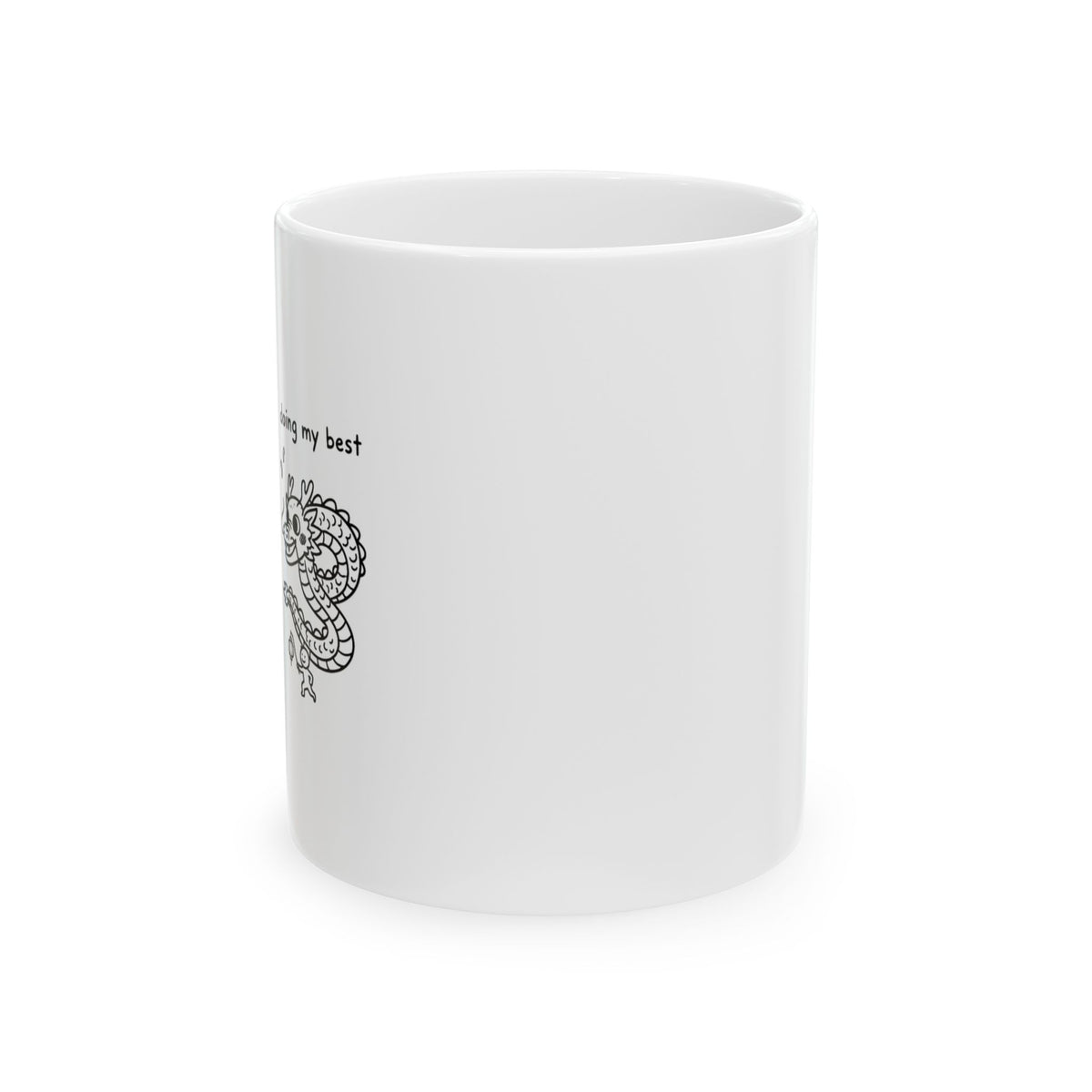 Paper-Cut Dragon Dance | 11oz Ceramic Coffee Mug for Daily Sips | Lunar New Year Gift for Family & Friends | Chicken Scratch Irony