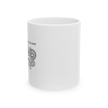 Paper-Cut Dragon Dance | 11oz Ceramic Coffee Mug for Daily Sips | Lunar New Year Gift for Family & Friends | Chicken Scratch Irony
