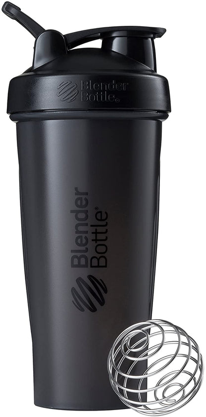 Classic Shaker Bottle Perfect for Protein Shakes and Pre Workout, 28-Ounce, Black