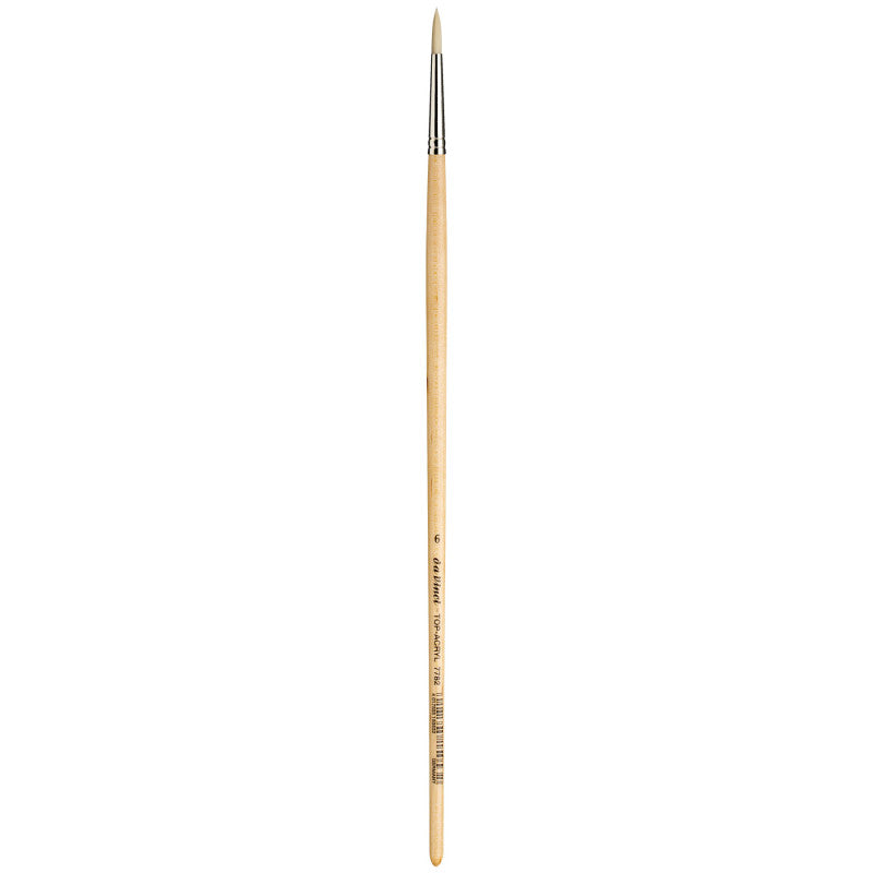 TOP-ACRYL White Brush, Synthetic, Acrylic & Oil, Round, Series 7782, Size 6