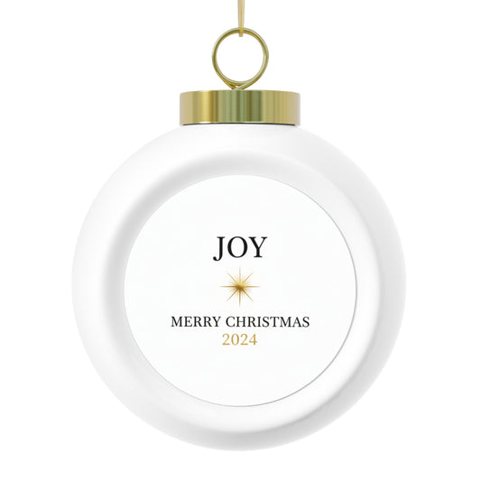 Christmas Ball Ornament Joy Script Design