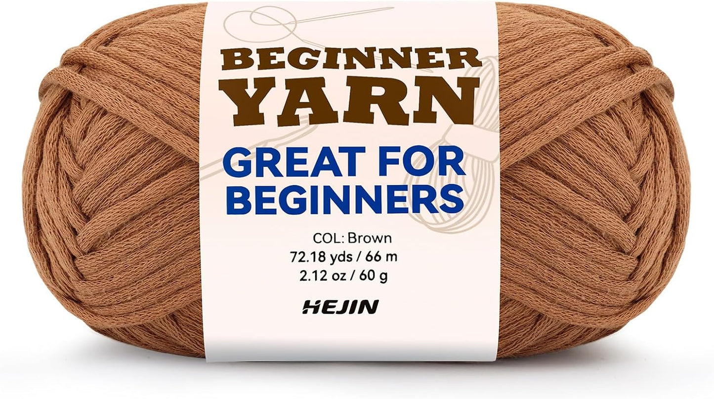 60G Black Yarn for Crocheting and Knitting;66M (72Yds) Cotton Yarn for Beginners with Easy-To-See Stitches;Worsted-Weight Medium #4;Cotton-Nylon Blend Yarn for Beginners Crochet Kit Making