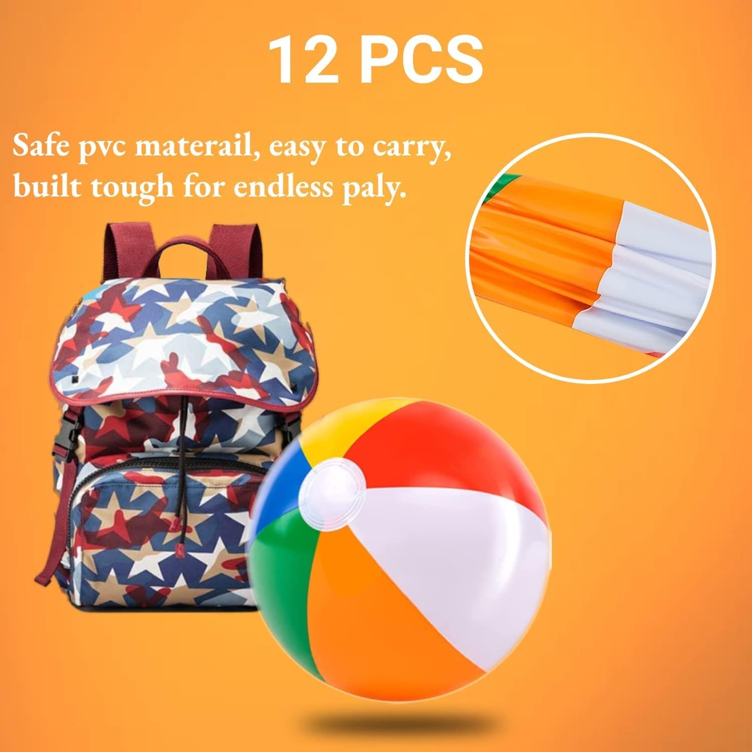 Beach Ball 12 Pack - 12'' Inflatable Beach Balls for Kids Bulk, Swimming Pool Toys Beach Toys for Summer Water Games, Hawaiian Tropical Theme Party Decorations Favors Supplies