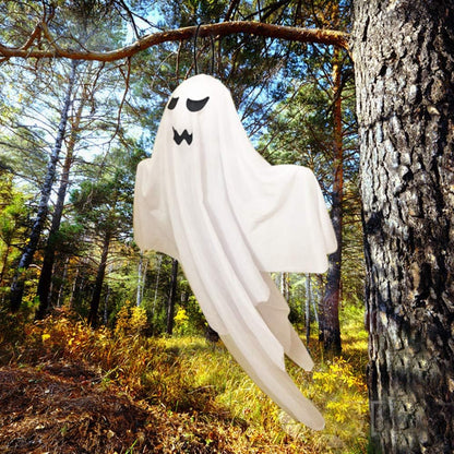 4 Pack Halloween Hanging Ghosts, 27.5" Cute Flying Ghost Decorations for Front Yard Patio Lawn Garden Party Décor and Holiday Decorations