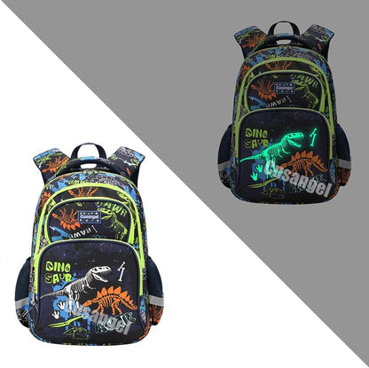 Backpack for Boys Girls School Bookbags,Kindergarten Elementary Middle School Lightweight Waterproof Multifunctional Large Capacity for Backpack (17Inch Luminous Dinosaur)