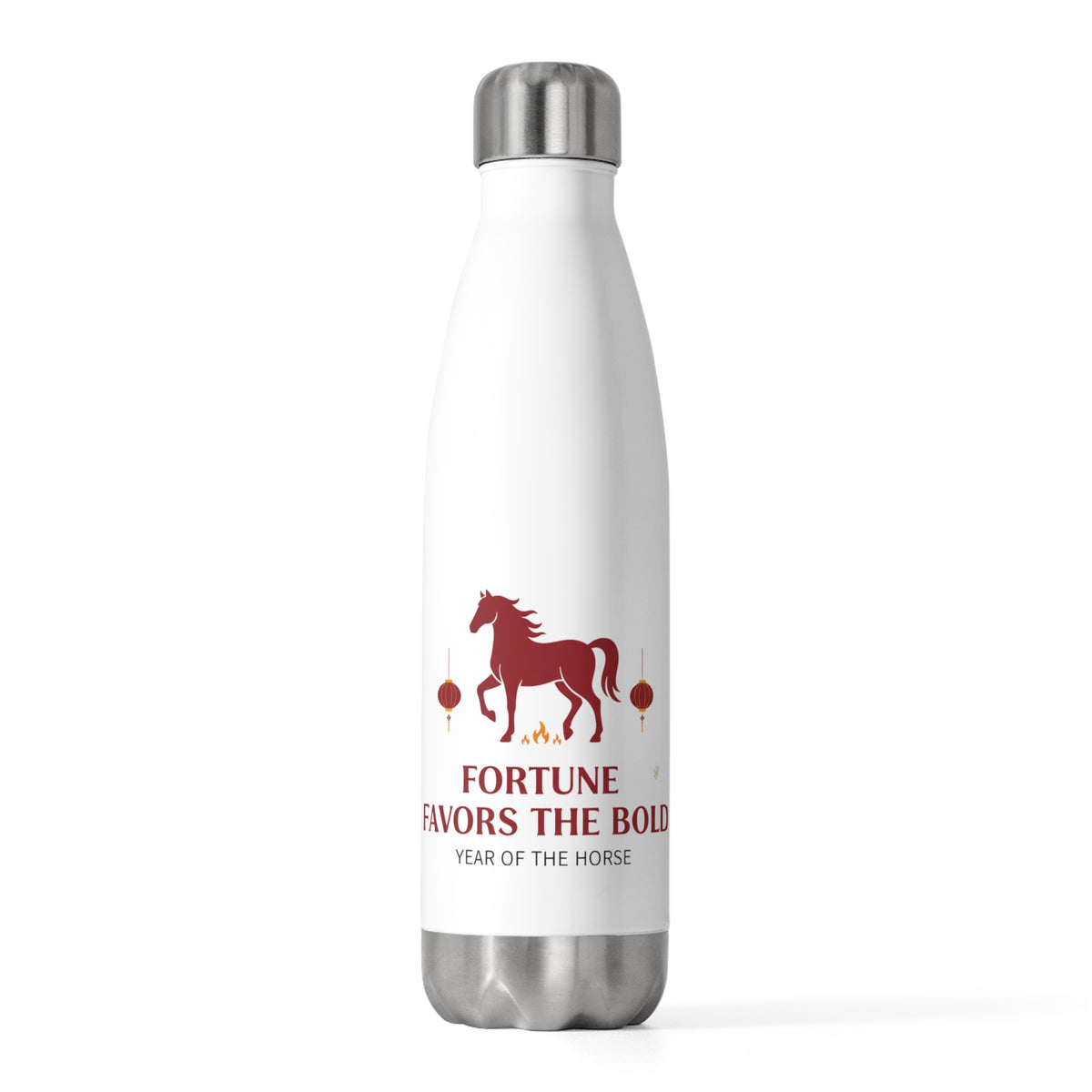 Fire Horse with Red Lanterns | 20oz Insulated Stainless Steel Tumbler Bottle | Lunar New Year 2026 Family Gift | Paper-Cut Style