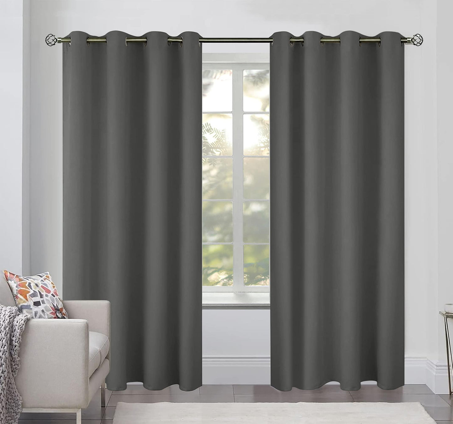 Blackout Curtains for Bedroom Pack of 2 Window Hanging Panels 84 inch Long