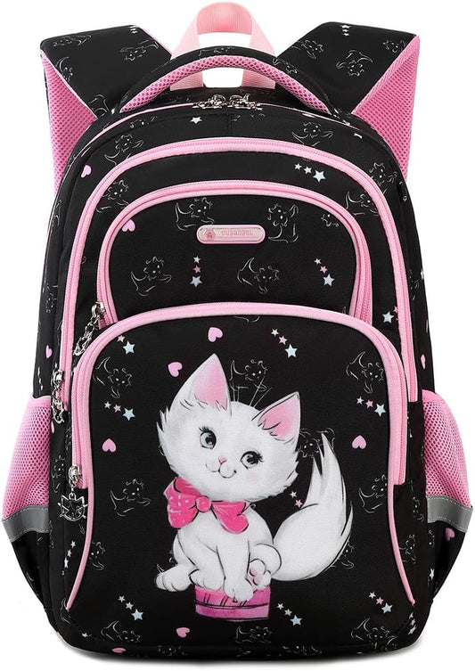 Backpack for Girls Boys School Bookbags Kindergarten Elementary Lightweight Waterproof Multifunctional Large Capacity for Backpack (16 Inch Cat Fun Prints)