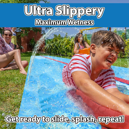 40 FT Huge Slip Splash and Slide for Adults and Children,Heavy Duty Long Tarp for Slip Splash and Slide,Extra Long Slip Splash and Slide,Big Lawn Water Slide,Backyard Waterslide,Outdoor Toys