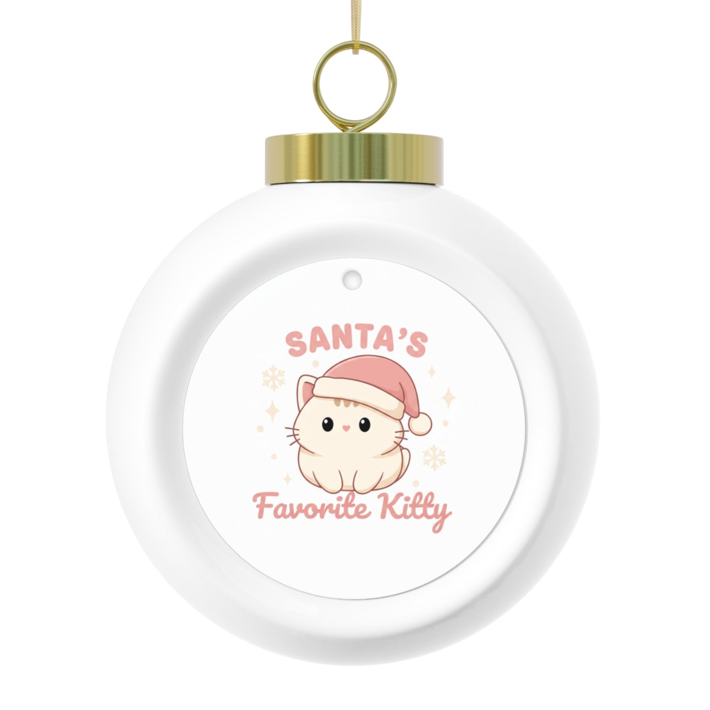 Christmas Ball Ornament - Santa's Favorite Kitty