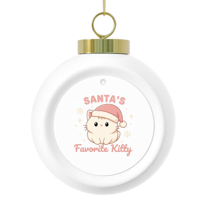 Christmas Ball Ornament - Santa's Favorite Kitty