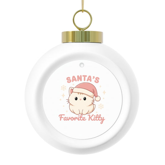 Christmas Ball Ornament - Santa's Favorite Kitty