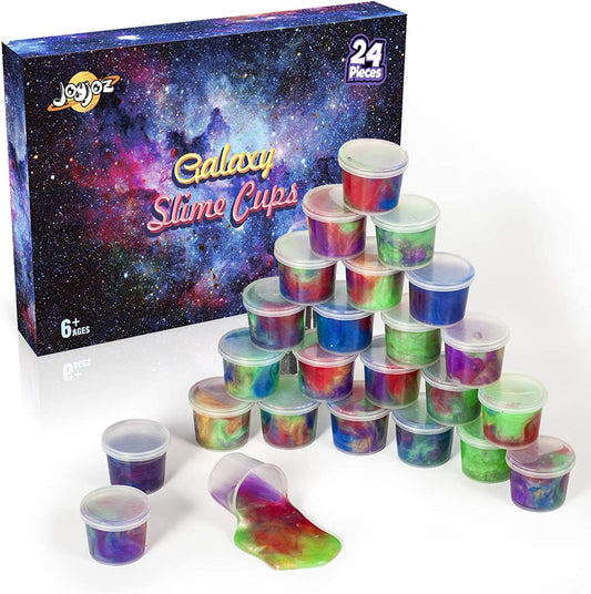 24 Pieces Galaxy Slime, Party Favor for Kids Girls & Boys, Adults, Ages 6+ Non Sticky, Stress & Anxiety Relief, Wet, Super Soft Sludge Toy