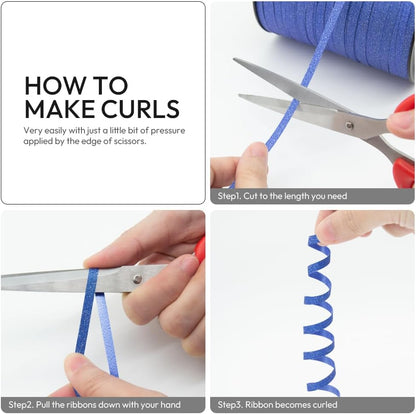 Red Glitter Curling Ribbon, 1/5" Wide X 500 Yards Christmas Curling Ribbons for Gift Wrapping, Party Decoration, Balloon String, Crafting, Balloon Ribbons for Florist Flower (1 Roll)