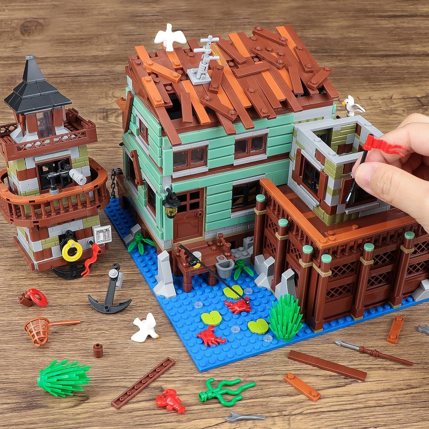 Fisherman'S Wharf House Mini Bricks Building Kit, Ideas Creative Architecture Building Toys Birthday Gift for Adult Boys Girls -2046 Pieces (Not Compatible with Lego Set)