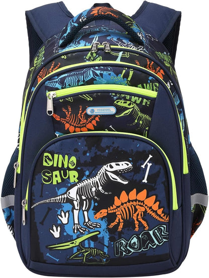 Backpack for Boys Girls School Bookbags,Kindergarten Elementary Middle School Lightweight Waterproof Multifunctional Large Capacity for Backpack (17Inch Luminous Dinosaur)