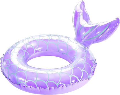 Mermaid Pool Float, Mermaid Tail Shaped Pool Swimming Float Tube Ring Floatie, Summer Water Fun Beach Party Swimming Pool Toys for Kids Children Adults Water Activities, Rose Gold