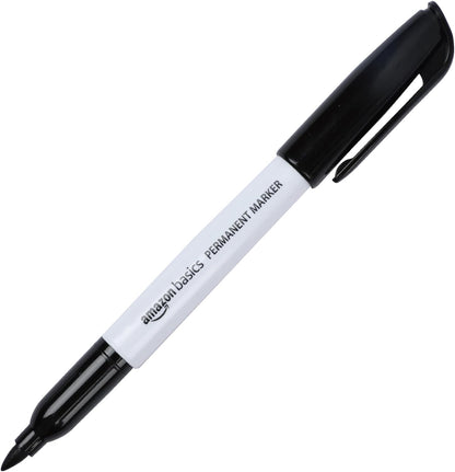 Fine Point Tip Permanent Markers, Black 4 Pack