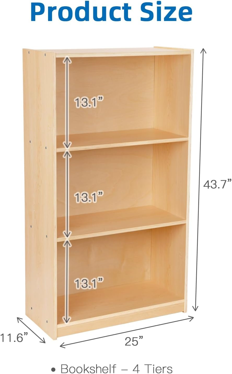 3 Tier Montessori Toy Shelf and Bookcase, Display Cabinet, Toy Organizers and Storage with anti Tipping Settings, Wooden Book Shelf for Kids Rooms, Classroom, Playroom, Nursery, School