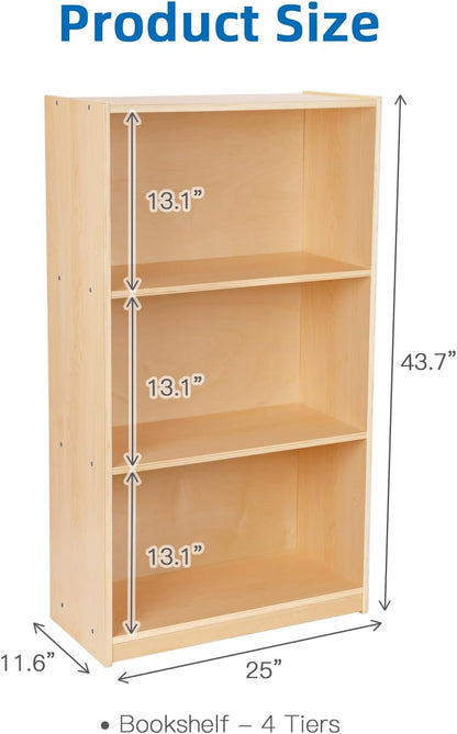 3 Tier Montessori Toy Shelf and Bookcase, Display Cabinet, Toy Organizers and Storage with anti Tipping Settings, Wooden Book Shelf for Kids Rooms, Classroom, Playroom, Nursery, School
