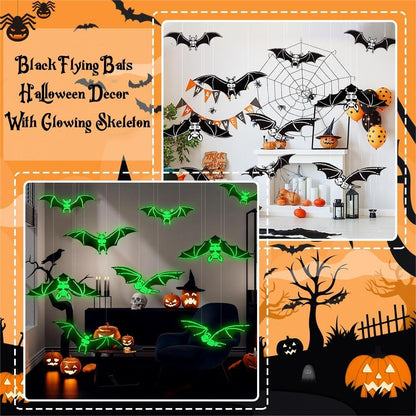 12PCS Halloween Hanging Bats