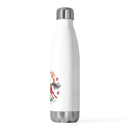 Fire Horse Leaping Lotus Pond | 20oz Insulated Stainless Steel Tumbler Bottle | Lunar New Year Gift for Family & Teachers | Paper Cut Art