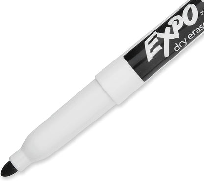 Low Odor Dry Erase Markers, Fine Tip, Black 4 Count