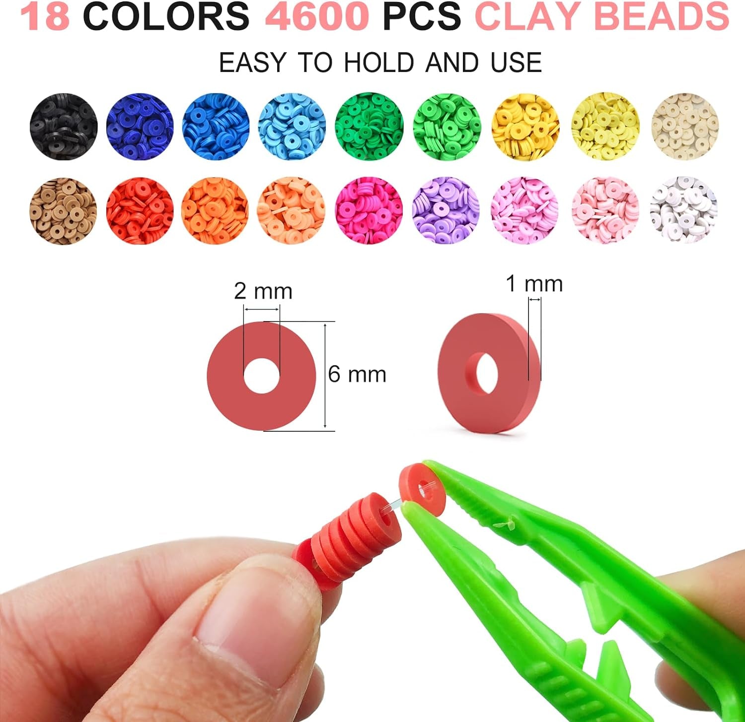 5100 Clay Beads Bracelet Making Kit, Flat Preppy Beads for Friendship Jewelry Making,Polymer Heishi Beads with Charms Gifts for Teen Girls Crafts for Girls Ages 8-12