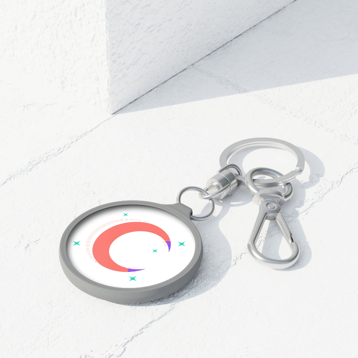 Crescent Moon + Heart Gradient | Keyring Tag Accessory for Bags & Keys | Valentine & Galentine Gift | Y2K Celestial Aesthetic