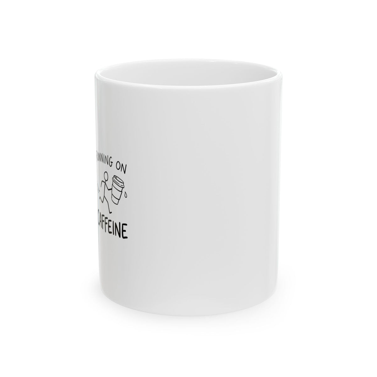 Running on Caffeine & Anxiety | 11oz Ceramic Coffee Mug for Daily Chaos | Funny Friend & Family Gift | Chicken Scratch Irony Doodle