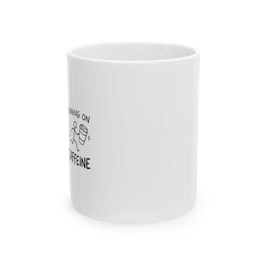 Running on Caffeine & Anxiety | 11oz Ceramic Coffee Mug for Daily Chaos | Funny Friend & Family Gift | Chicken Scratch Irony Doodle