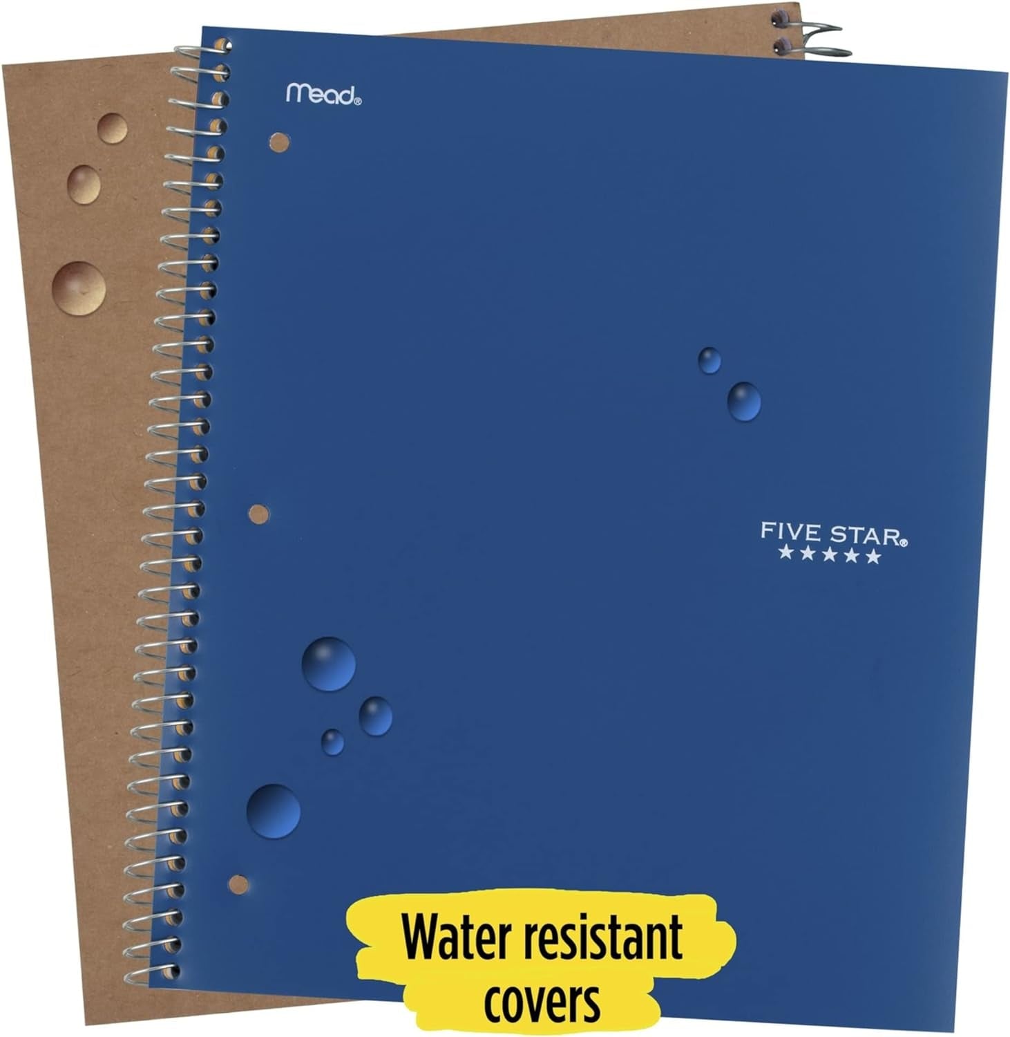 Spiral Notebook + Study App, 3 Subject, College Ruled Paper, Fights Ink Bleed, Water Resistant Cover, 8-1/2" X 11", 150 Sheets, Blue (73623)