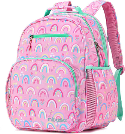 Backpack for Girls, Large Capacity Kids Backpack for Elementary School with Laptop Compartment（Rainbow）