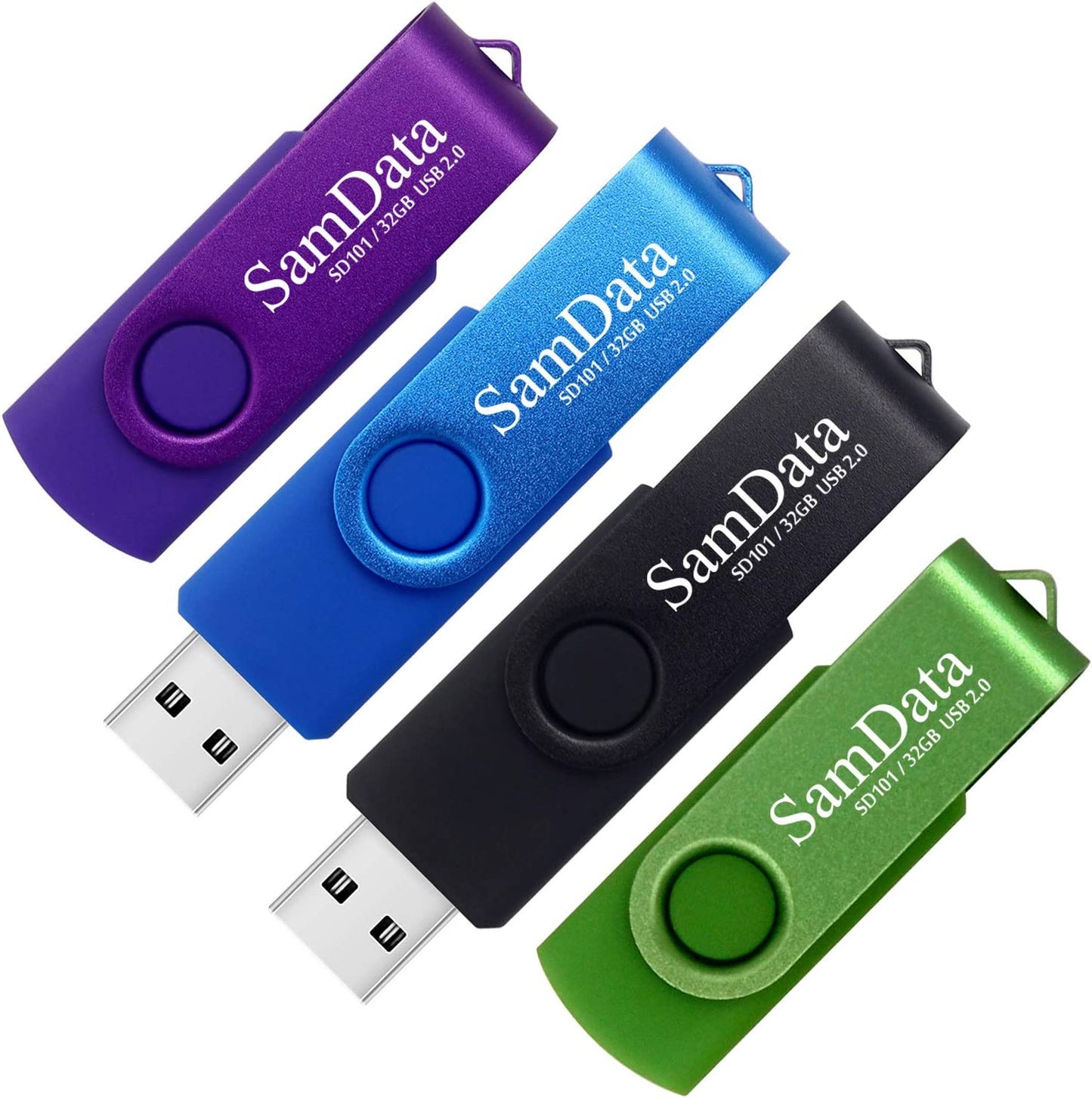 32GB USB Flash Drives 2 Pack 32GB Thumb Drives Memory Stick Jump Drive with LED Light for Storage and Backup (2 Colors: Black Blue)