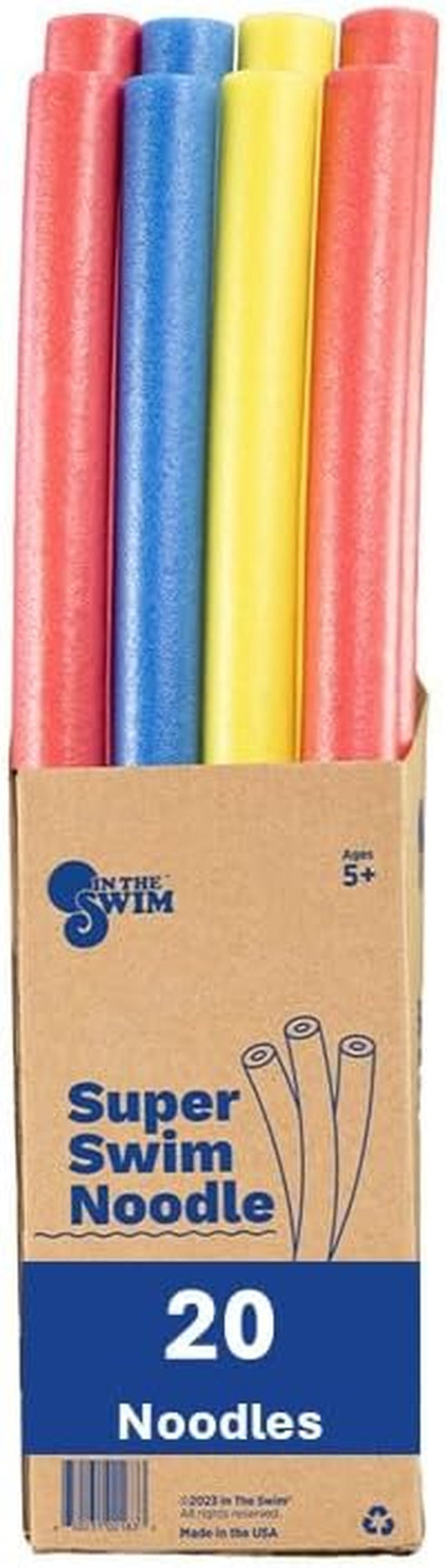 Pool Noodles – Soft Large Foam Noodles for Extra Buoyancy - Floating Training Device, Exercise Aid, Pool Toy - 50 Inches Long - 3 Assorted Colors