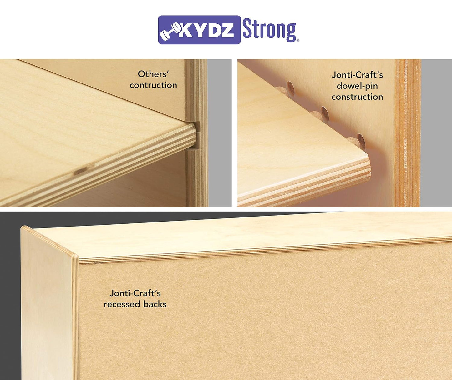 57450JC KYDZ Preschool Brick Compatible Building Table with Clear Bins