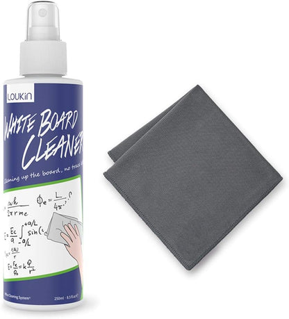 Non-Toxic Whiteboard Cleaner, 8.5 Fl Oz Dry Erase Board Cleaner, Low-Odor Whiteboard Cleaning Spray with Cloth, Removes Stubborn Marks from Whiteboards