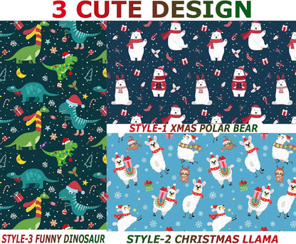 Christmas Wrapping Paper for Kids Boys Girls 6 Large Sheet Gift Wrapping Paper Xmas Holiday Gift Wrap Paper Christmas Decorations Pattern Dinosaur, Bear, Llama, Sloth Folded Flat 27 * 37Inch