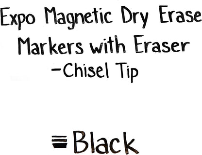 Magnetic Dry Erase Markers with Eraser, Chisel Tip, Assorted, 8 Count