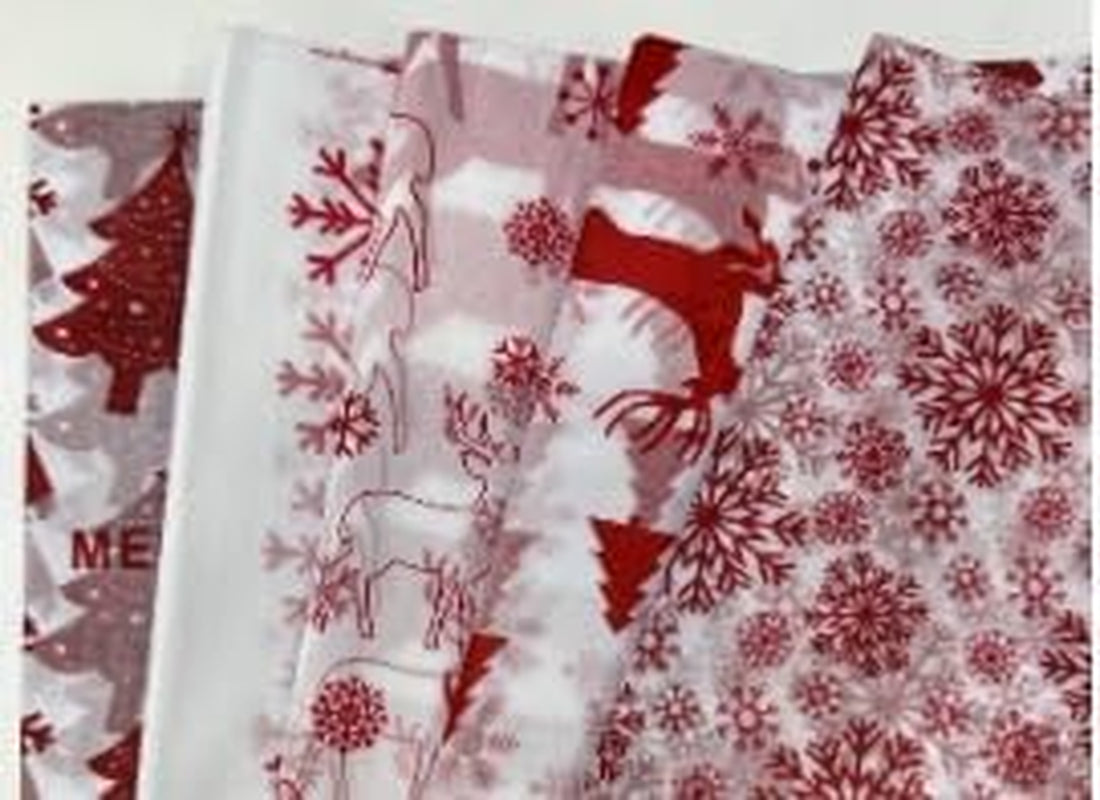 Christmas Tissue Paper for Gift Bags, 50Pcs Classic Red Xmas Gift Tissue Paper, Snowflake Deer Gift Wrap Tissue Paper for Holiday New Year'S Gifts Packaging DIY Project Crafts Decor,20X14In