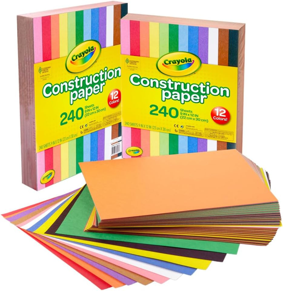 Construction Paper - 480Ct (2Pck), Bulk School Supplies for Kids, Classroom Supplies, Art Paper for Arts & Crafts