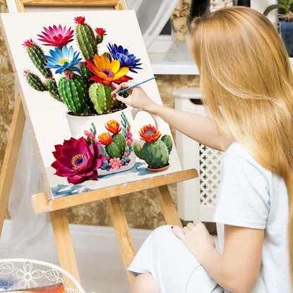 Paint by Numbers for Adults Beginners-Paint by Number Flowers DIY Acrylic Paint by Numbers Kits on Canvas Cactus Flower Drawing Colorful Paintworks Artwork for Adults Beginner 12X16Inch