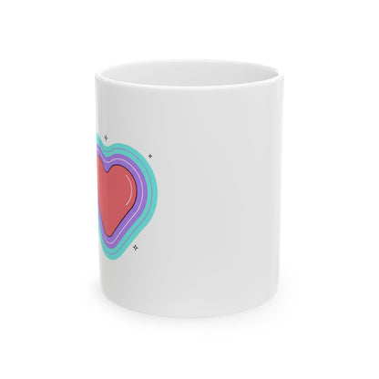Gradient Aura Mesh Valentine Colors | 11oz Ceramic Coffee Mug for Daily Sips | Galentine’s & Friendship Gift | Y2K Aesthetic