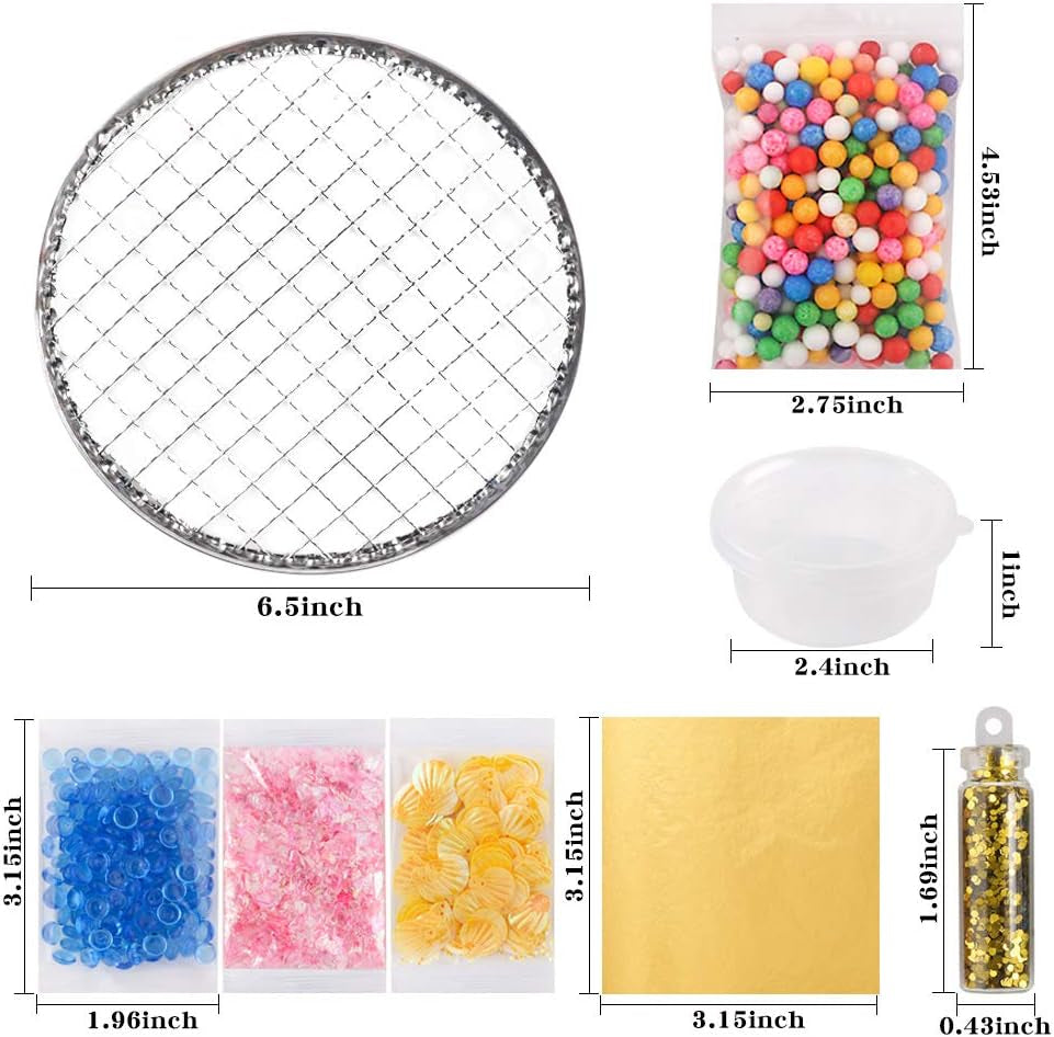 110Pcs Slime Making Kit, Add Ins, Accessories, Glitter, Foam Balls, Fishbowl Beads, Sequins, Shells, Candy Charms, Cups for Slime Party