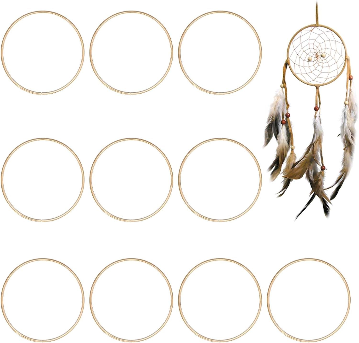 10 Pack Metal Rings for Crafts, Dream Catcher Rings 3 Inch, Flower Rings for Macrame, Metal Craft Rings for DIY Tassel Dream Catchers Holiday Celebration Wedding Table Wreath Decor