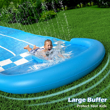 Slip and Slide Lawn Toy - Lawn Water Slides Summer Slip Waterslide for Kids Adults 20Ft Extra Long with Sprinkler N 3 Bodyboards Backyard Games Outdoor Splash Water Toys outside Play Park