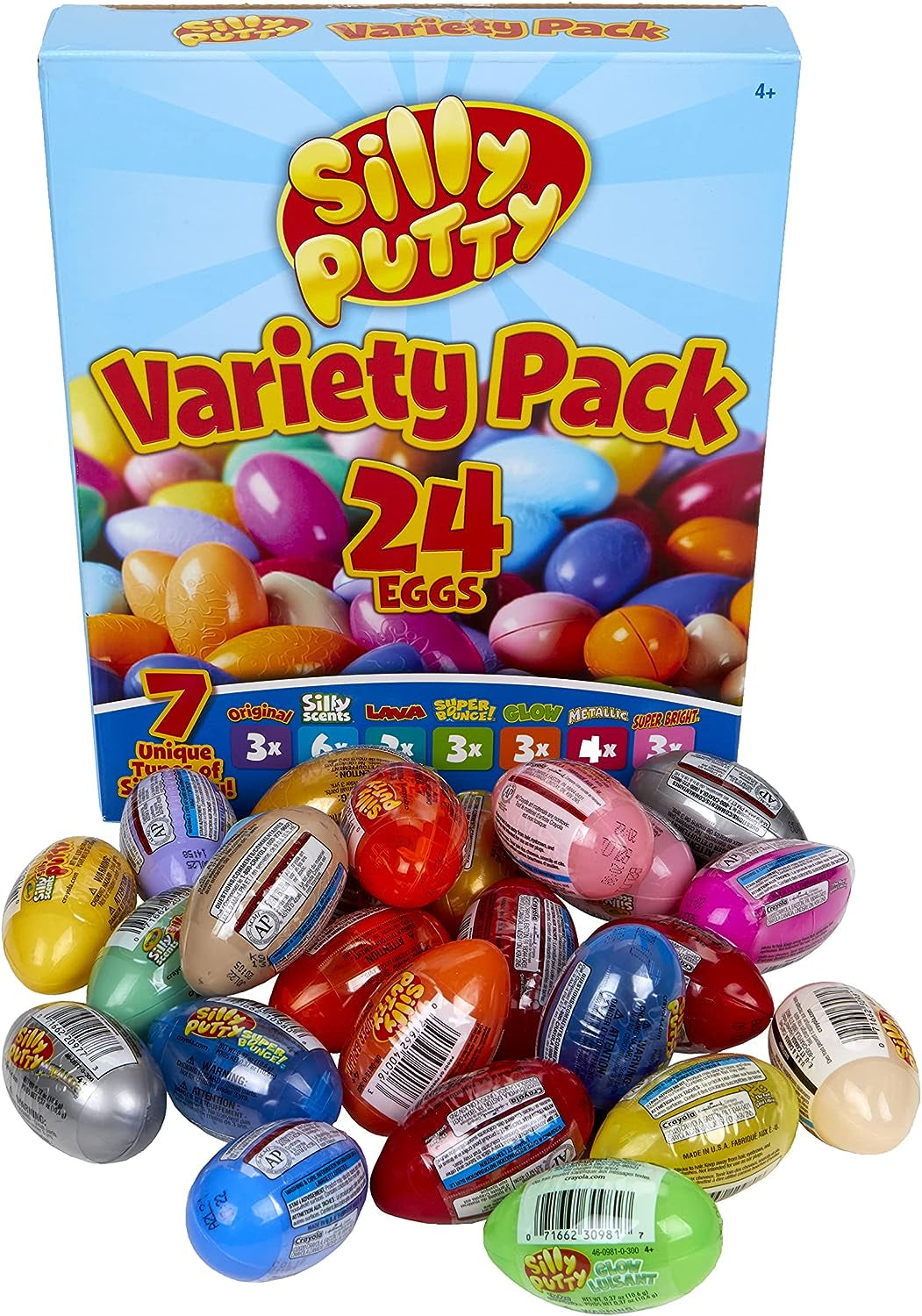 Silly Putty Bulk Variety Pack, Sensory Putty, Fidget Toys for Kids, Gifts, 24 Eggs [Amazon Exclusive]