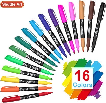 Dry Erase Markers, 16 Colors Whiteboard Markers,Fine Tip Dry Erase Markers for Kids,Perfect for Writing on Whiteboards, Dry-Erase Boards,Mirrors,Calender, School Office Supplies