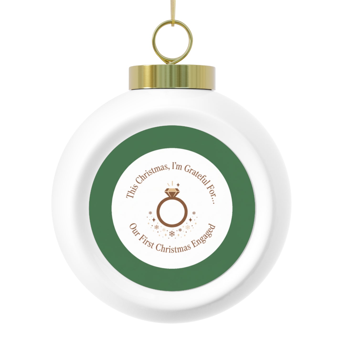 Ceramic Christmas Ornament — Our First Christmas Engaged